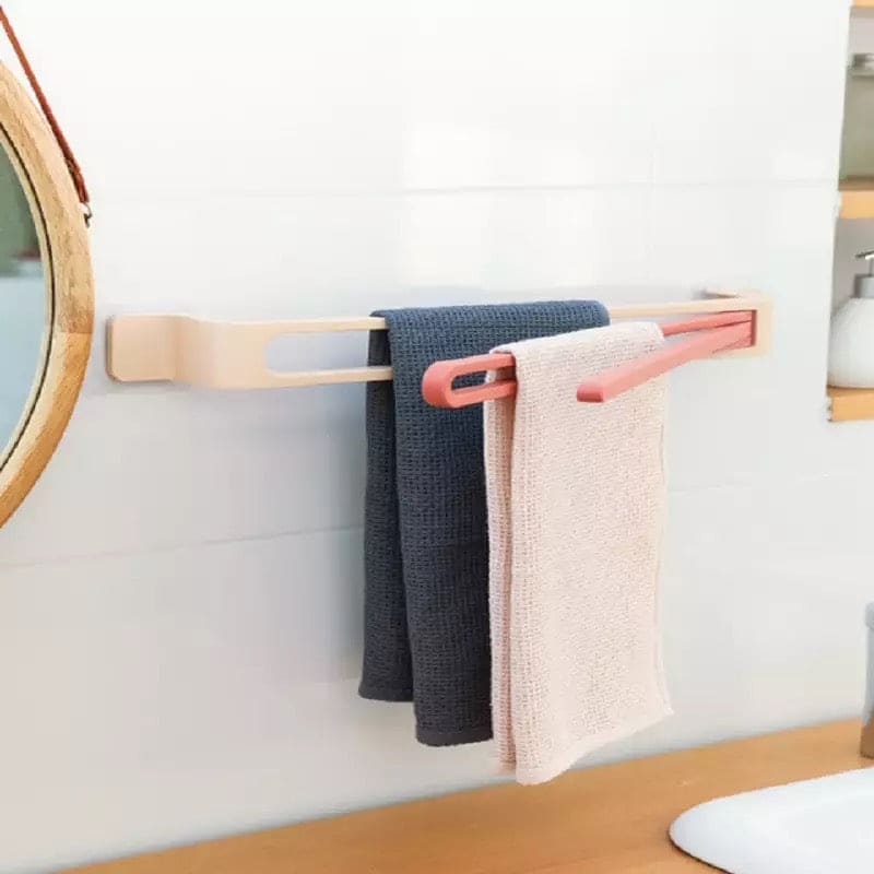 3 Arms Swivel Towel Bar, Punch-Free Plastic Swing Towel Rack, Multifunctional Wall Mounted Towel Holder, Bathroom Shower Organizer Tool 3 Arms Swivel Towel Bar, Punch-Free Plastic Swing Towel Rack, Multifunctional Wall Mounted Towel Holder, Bathroom Shower Organizer Tool